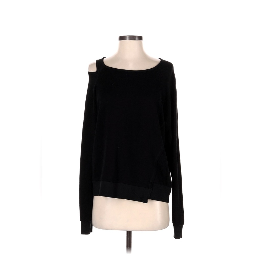 Evereve Redhaute Brand Subtle Cut-out Detail Sweatshirt Black Sz Medium